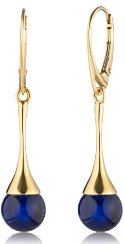 Amber by Mazukna Boucles d'oreilles en ambre pour femme, en argent sterling AG925 plaqué or, perles d'ambre naturelle, faites à la main, bijoux d'ambre certifiés, taille unique, Argent sterling Ambre