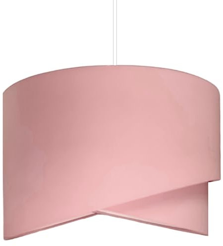 youngDECO® Paralume Lampadario a Sospensione Ø38 cm - Lampada a Sospensione Rosa - Abat Jour in Tessuto 2 x E27 - Lampadari Camera da Letto, Soggiorno e Bambini Cameretta (Lampadina non inclusa)