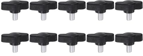 QUARKZMAN 10 Stück Rändelschrauben mit T Flügelknöpfe M6 x 10mm Kunststoff T-Kopf Klemmschraube Flügelschraube Haltegriffe 27mm Klemmknopf Daumenschraube Spannschraube Handknauf für Maschine