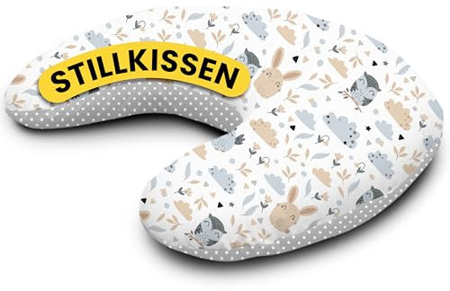 Amilian Stillkissen Klein – Lagerungskissen Stillhörnchen – Schwangerschaftskissen für Schwangere – Babylesekissen Seitenschläferkissen – Nursing Pillow - Polka Dot Paradies
