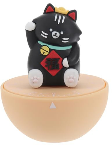 Cabilock 4 Pièces Gestionnaire De Temps Horloge Digitale Réveils Numériques Minuterie De Classe Minuterie Numérique Minuteur De Chaudière à Oeufs Figurine De Chat Faisant Signe Abs，