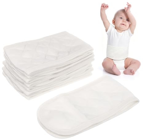 Bauchband für Babys 8 Stück aus Baumwolle Weiß für Neugeborene | Atmungsaktiv und Bequem, Schützt den Nabelschnurbereich, Geeignet für Shower