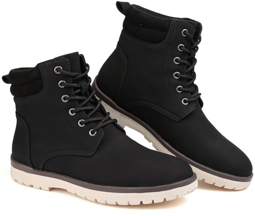 Maxome Boots for Mens Chukka Boots Mens Ankle Waterproof Lace Up Casual Leather Shoes Winter Booties Comfortable Daily Wear