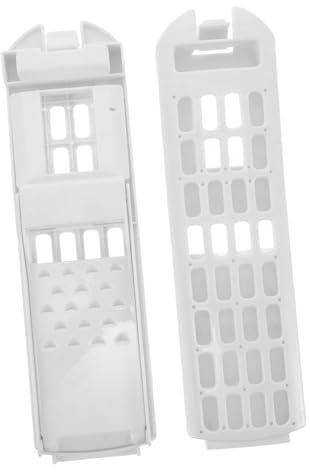 2pcs Washing Machine Filter Box Trap White Plastic Mesh Bag | Universal Fit for Washer and Drain Hose, Easy Installation, High-efficiency Filtration, Grid Style 4x8 Pattern
