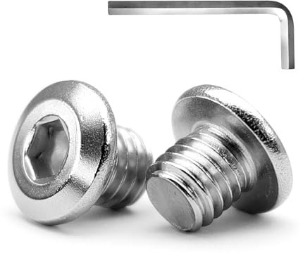 MINHER M6 x 8mm 10Pcs Testa Piatta Esagono Incassato Viti Bulloni, Bulloni Per Mobili, Acciaio Inossidabile A2 V2A, Filettatura Completa (con Chiavi a Brugola)