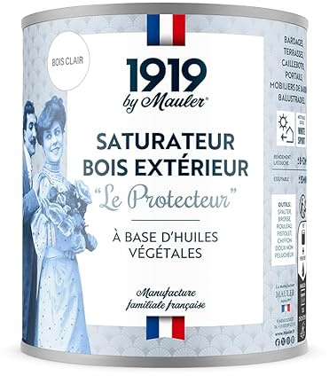 MAULER - Saturateur terrasse bois extérieur - Le Protecteur Bois Clair 1L | Imperméabilise le bois, protection UV - A base d'huiles ultra pénétrantes - Manufacture Mauler depuis 1919