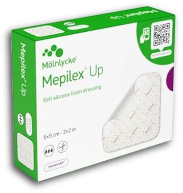 Mölnlycke, Mepilex Up 5cm x 5cm, Soft Silicone Foam Dressing
