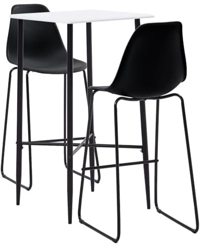 LLEZKBR Möbelsets-Küchen- und Esszimmermöbel-Sets, 3-teiliges Bar-Set, Kunststoff, Schwarz