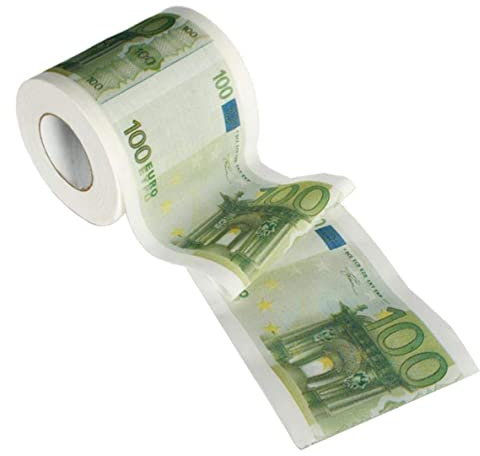 Rollo de papel higiénico con impresión de dinero, papel tisú de baño de 3 con patrón de 100 euros para uso doméstico