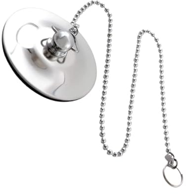 HINTRMENT Stainless Steel Bathtub Drain Stopper with Chain, Universal Sink Plug and Bath Tub Plug Water Stopper for Bathroom Drain Prevention
