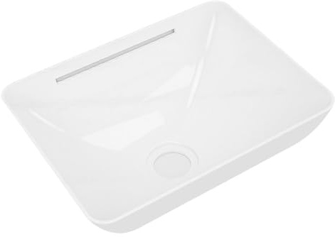 Aramox Lavandino da Bagno per in Acrilico, Lavabo da Appoggio con Striscia Luminosa, Ideale per Barche e Cucine per, 13,69x10,22x5,55 Pollici