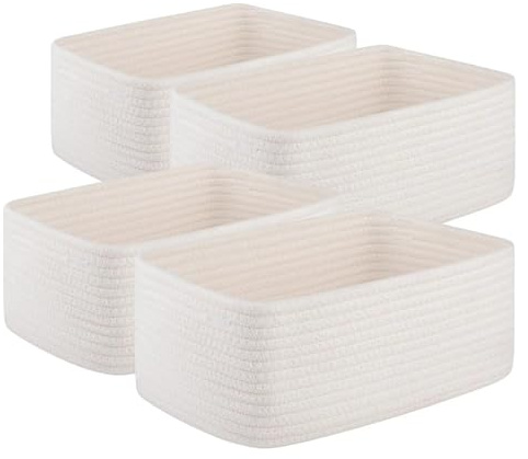 Förvaringskorg 1-pack små förvaringskorgar för organisering, mini flätad repbehållare för handdukar, söt dekorativ garderob, One Size, Agar