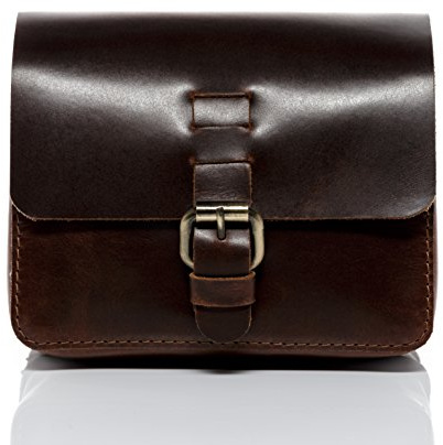 SID & VAIN kleine Hüfttasche echt Leder - Body Bag Heathrow - Festival Tasche mit Schultergurt - Ledertasche Herren und Damen braun handgefertigt | Echtes Glattleder · Als Hüft- & Umhängetasche tragbar · Verstellbarer Gurt · Reißverschlussfächer · Handgefertigt