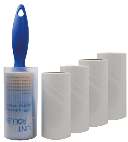 Rullo LEVAPELUCCHI – 4 ricambi inclusi (275 fogli adesivi/ 40 metri!) - Perfetto per rimuovere peli di animali, polvere, briciole e filamenti - LaundrySpecialist