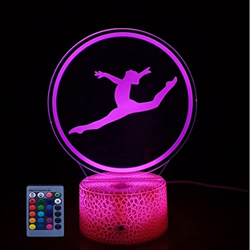 HPBN8 Ltd 3D Gymnastik Lampe USB-Strom Fernbedienung 7/16 Farben Amazing Optical Illusion 3D LED Lampe Formen Kinder Schlafzimmer Nacht Licht