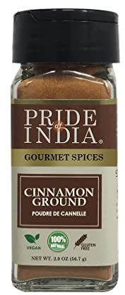Pride of India – Natural Cinnamon Ground – Pure & Fresh – Gourmet Spice – Perfect for sweet & savory dishes – GMO/Gluten Free - Easy to Use – 2 oz. Small Dual Sifter Bottle