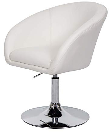 Mendler Esszimmerstuhl HWC-F19 drehbar - Kunstleder weiß | Küchenstuhl, Stuhl, Drehstuhl, Loungesessel, höhenverstellbar