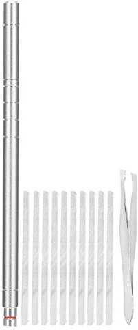 Qinlorgo Haargravurstift, Edelstahl Haar Engraving Pen kit, Haarstyling Werkzeug mit 10 Klingen Für Haarmodellierung, Bartstyling und Brauentrimmen (Silver)