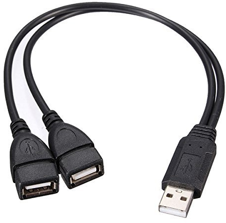 TuToy USB 2.0 EIN Stecker Auf 2 Dual USB Buchse Y Verteiler Nabe Netzkabel Adapterkabel-2PCS