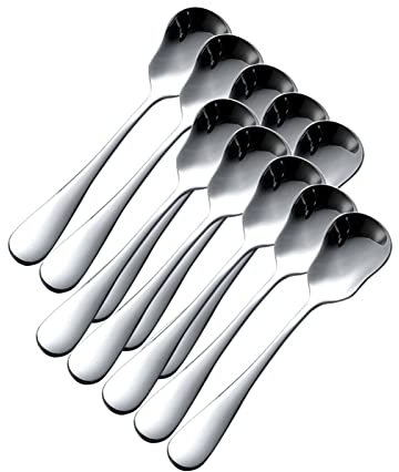 Cuillère Cuillères à Thé 10pcs en acier inoxydable Dessert Scoop Yogourt Scoop Cream Scoop Scoop Petite cuillère for enfants Cuillère à café en agitation Cuillères à Dessert, Café, Crème Glacée