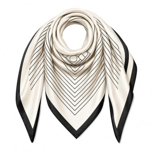 MAIRY Damen Seidentuch 100% Seide 90 x 90 cm Halstuch Bandana Seidenschal 35 inch Seidentuch Haare M090014