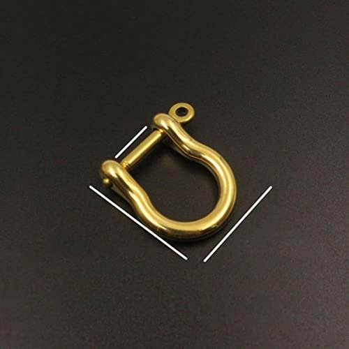 Karabiner aus massivem Messing, D-Bogen, Schäkel, Schlüsselanhänger, Schlüsselanhänger, Haken, Schraubverbindung, Verbindungsschnalle, 15 mm