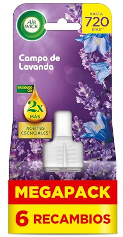 Air Wick Eléctrico - Pack de 6 Recambios de Ambientador para casa con aroma a Lavanda