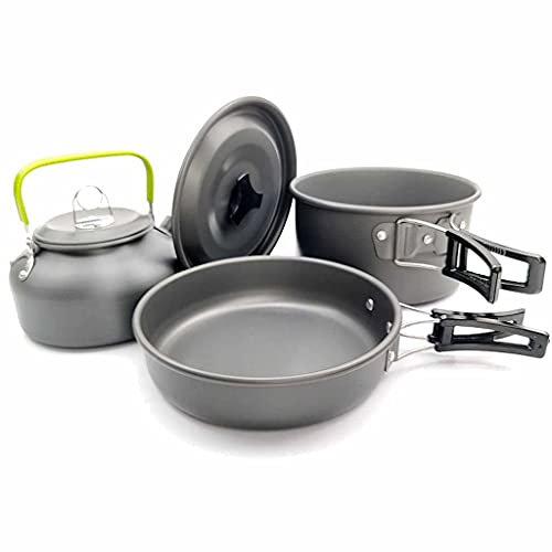 RWRAPS Kit da Cucina per pentole da Campeggio Set da Cucina da Campeggio Esterno Portatile Pentole e padelle da Campeggio Leggere Bollitore Antiaderente da Esterno