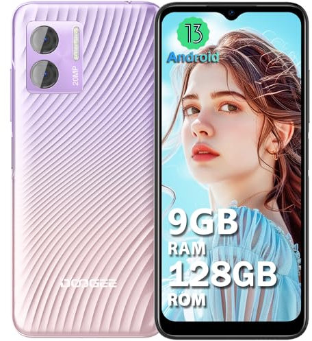 DOOGEE N50S [2024] Moviles Baratos y Buenos 9GB RAM+128GB ROM(TF 1TB), 20MP AI Cámara, 6,52 Pulgadas HD+ Teléfono Móvil Libres Android 13, 4200mAh Batería, 4G Dual SIM/Octa Core/OTG/GPS/WiFi/Face ID