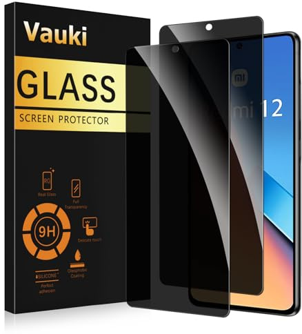 Vauki Sichtschutz Schutzfolie für Xiaomi Redmi 12 Schutzglas 2 Stück,9H Härte Privacy Displayschutzfolie,Privatsphäre Anti-Spy Bläschenfrei Kratzfest Blickschutzfolie für Xiaomi Redmi 12