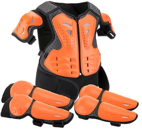 Bambini motociclette per motociclette shock -protettivo protettivo regionamento moto regolabile moto -protezione armatura resistente all'impatto per skateboard per biciclette di sporcizia, aranci