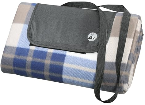 Cilio Picknickdecke Beach, Unterseite wasserabweisend, Outdoor Decke Polyester, weiche Oberfläche, mit Klettverschluss und Trageriemen, Geeignet für Picknick, Strand und Camping, 200x200 cm, Braun