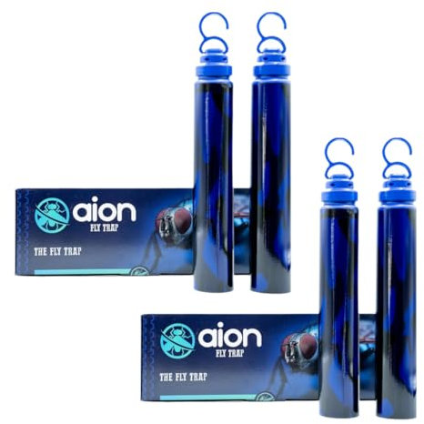 Aion Outdoor Fliegenfallen mit Naturköderlockstoff und Aufhängehaken zum Fangen von Obst- und Pferdefliegen, Schnaken und fliegenden Insekten oder Käfern, Terrasse, Camping und Hinterhof, Einwegfänger