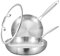 Inqibee 22 & 26 CM Tri-Ply Stainless Steel Frying Pan Set with Lid,Skillets,Induction Cooking Pans,Even Heating and Oven Safe