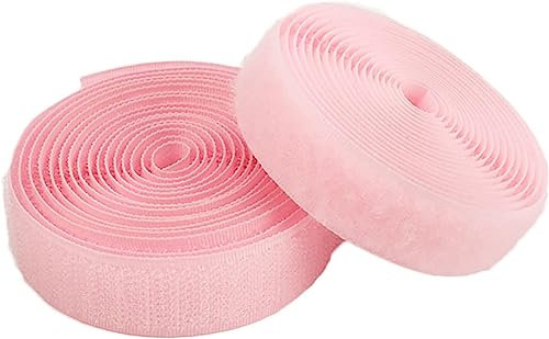 XUSHIQMG Sew-on Tape Hook 20mm Wide Roll of Hook and Loop Tape, Non-Adhesive Nylon Tape, for Sewing Clothes Fastening Cushions-Pink||2cm*10m