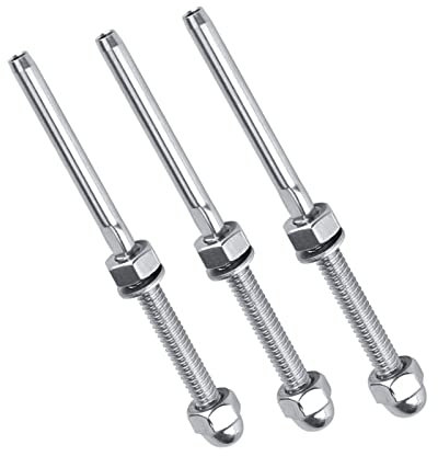 Tendifilo, 10 Viti di Tensionamento in Acciaio Inox 1/8 Parti Terminali Filettate, di Ringhiera per Cavi, di Ringhiera per Cavi con Morsetto per Assemblaggio estremità Bullone