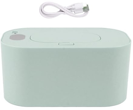 Gsycle Wischtuchwärmer, Feuchttuchspender, USB-betrieben, konstante Temperatur, große Kapazität, Baby-Wischtuchwärmer mit Display, Wischtuchheizung für Kleinkinder (Grün)