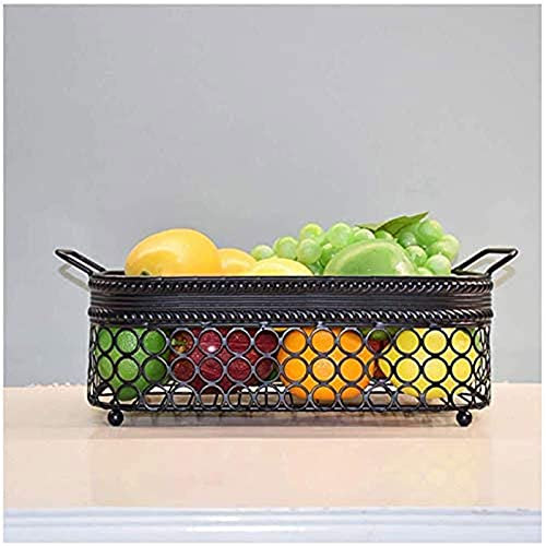 OQHAIR Obstkorb, Obsttablett, Brotschale, Küche, Melone, Obst, Gemüsekorb, Schmiedeeisen, Schreibtisch, Kleinigkeiten, Kosmetik, Aufbewahrung, Snackteller, Aufbewahrungskorb, Heimdekorati
