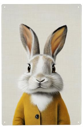 artboxONE Metall-Poster 30x45 cm Für Kinder Sunny niedlicher Hase von Künstler Carina