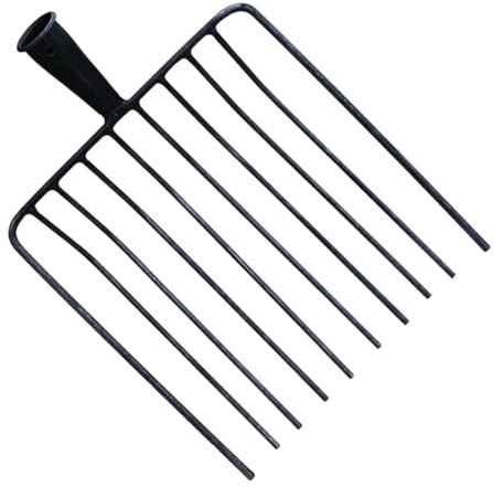 MagiDeal Outil de Fourche Remplacer La Tête de Rasage de La Tête, Fourche de Jardin, Rateau Jardin, Fourche à Compost à Fumier Accessoire de Jardin Outil de Jardinage, 10 Dents
