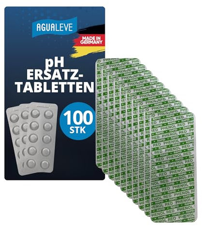 AGUALEVE® 100 pH-Wert (Phenol red) Rapid Pool Testtabletten | für Poolwasser-Schütteltest | Markenqualität Made in Germany | mit gratis digitalem Poolpflegeguide
