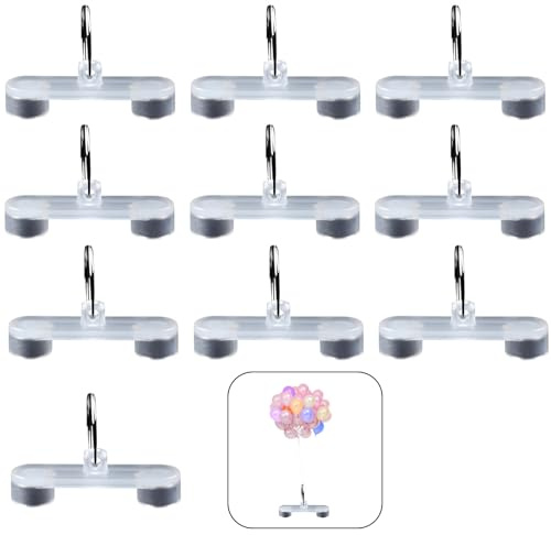 Lot de 10 poids de ballons réutilisables en forme de cœur avec ruban - 10 supports magnétiques pour ballons à l'hélium - Idéal pour les fêtes d'anniversaire, les mariages (version améliorée)