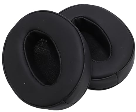 Dpofirs Hearing Protector Replacement Ear Cushion, Soft Protein Leather High Density Memory Foam Sponge Flexible Soundproofing Sealed Ear Muffs Earpads for Headphone (Black)