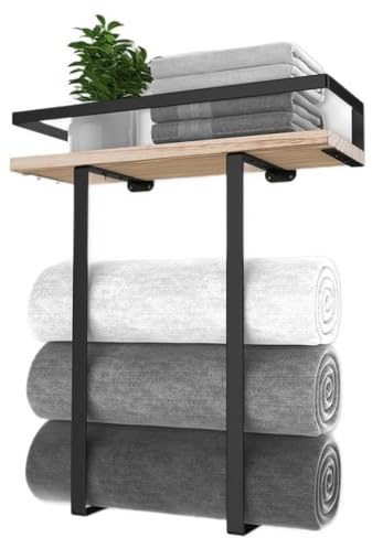 Xanorrg Double Levels Bathroom Wall Rack With Protective Railings Carbon Steel Frame Minimalists Styles Home Organization Carbon Steel Towel Rack With Basket
