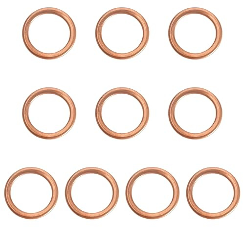 Lot de 10 Joints de Bouchon de Vidange M14x20x1.5 - Rondelles d'Étanchéité en Cuivre pour Bouchons de Vidange d'Huile Moteur - Bagues de Joint Universelles Compatibles avec la Plupart des Véhicules