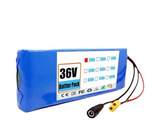 36V 20AH Batería De Litio Recargable para Patinete Eléctrico 10S1P Batería PVC Impermeable Aptas para Sillas De Ruedas Eléctricas Y Vehículos De Juguete T