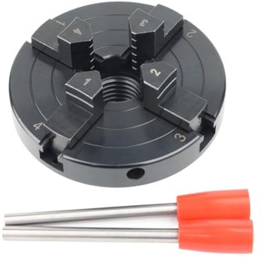 ` Plato torno de madera 4 pulgadas, 100mm, autocentrado, mandíbulas, 1 X 8 TPI/M33, herramientas torneado for accesorios carpintería(1inchx8TPI)