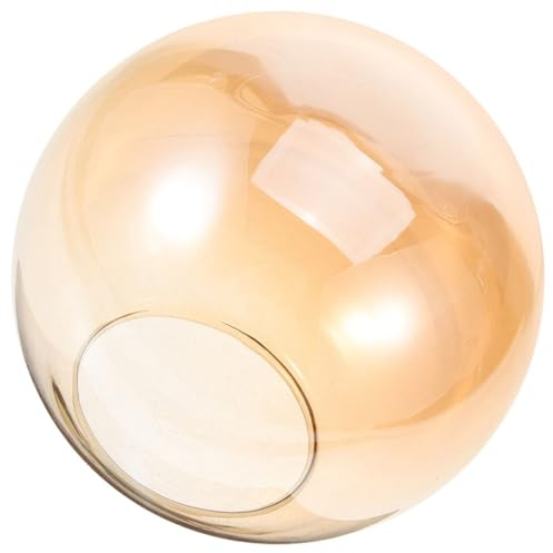 Lampenschirm aus Glas, Kugelform, 150mm, Einlass 70mm, Orange | Lampenschirm Rauchglas, Ersatz für Beschädigten Schirm, Abgerundete Kanten, Leicht Montierbar