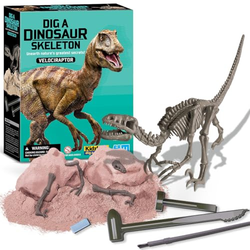 4M Dig A Dino Kit (KidzLabs Dig a Velociraptor Skeleton Kit)
