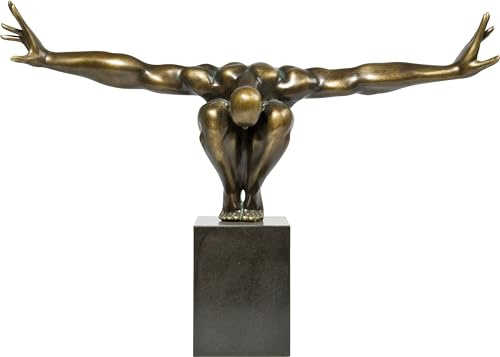 Kare Design Deco Figure Athlete, Bronze, Home Decor, Sculpture, Giftidea, Accessoires, Real Marble Base, 52x75x23cm (H/W/D)